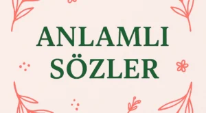 Anlamlı Sözler Anlamlı Sözler