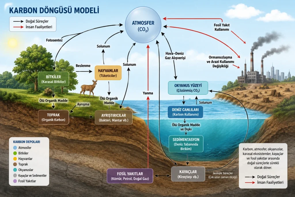 Karbon Döngüsü Nedir? Karbon Döngüsü Nasıl Gerçekleşir? 1 Karbon Döngüsü Modeli